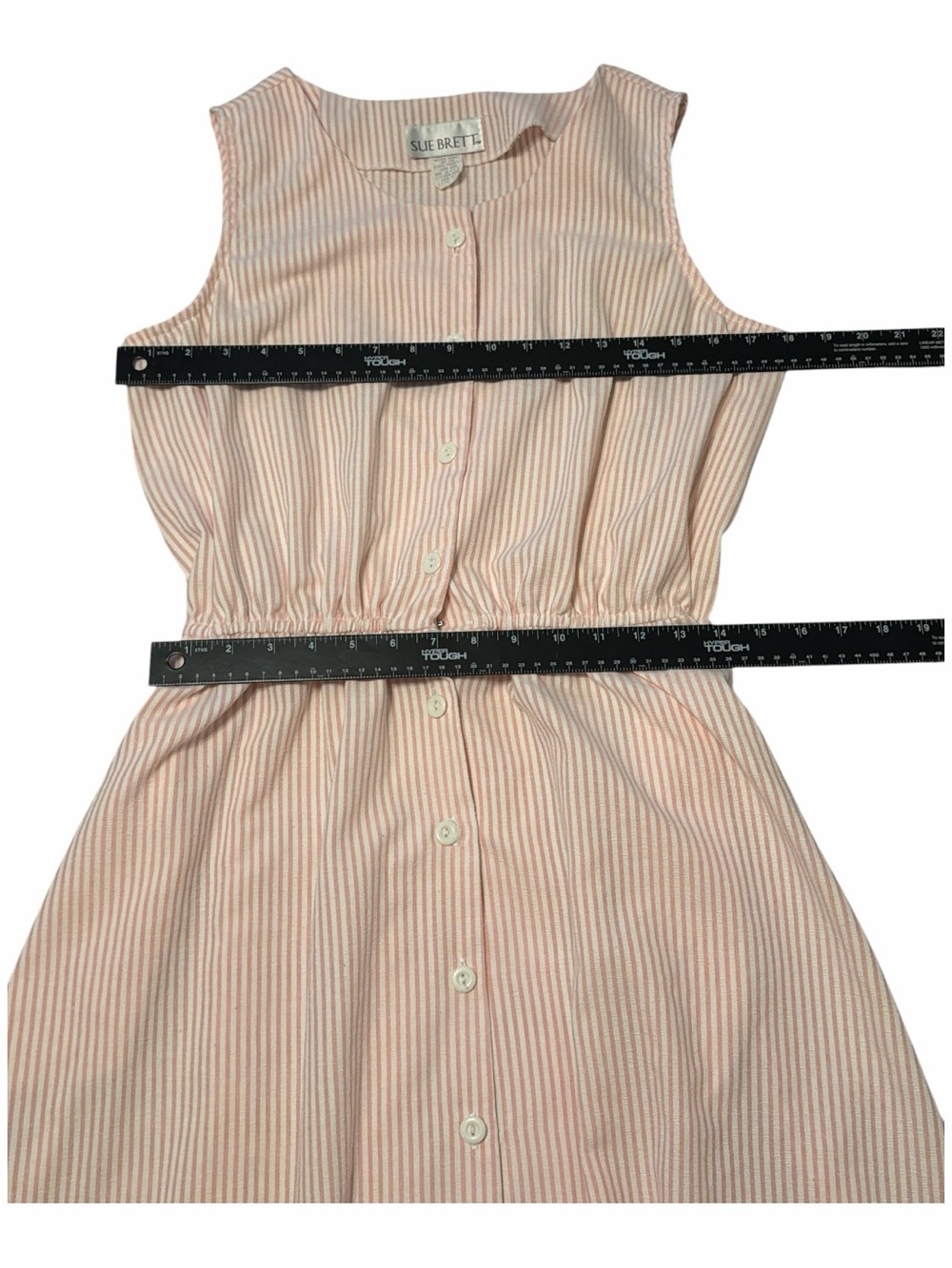 Vintage 80s y2k Sue Brett summer flowy fit flare Front button maxi midi Dress 12 - Picture 7 of 7